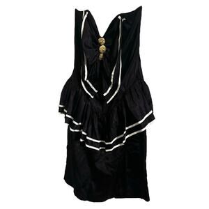 Vintage Jolie Madame Sleelevess Black Button‎ Dress Size 7/8